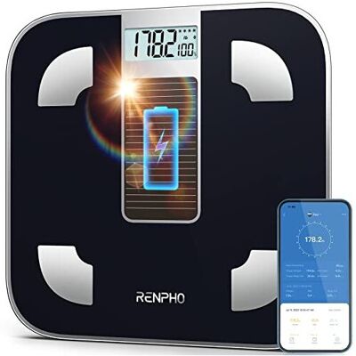 RENPHO Body Weight Scale - Solar Power Digital Bathroom Bluetooth Body Fat Monitor RENPHO Body Weight Scale - Solar Power Digital Bathroom Bluetooth Body Fat Monitor