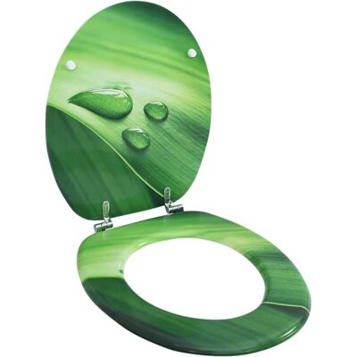 vidaXL Toilet Seat with Lid MDF Green Water Drop Design - Toilet Seat vidaXL Toilet Seat with Lid MDF Green Water Drop Design - Toilet Seat