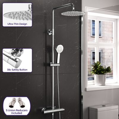 NES Home - Round Thermostatic Shower - Modern - Exposed - Shower Set NES Home - Round Thermostatic Shower - Modern - Exposed - Shower Set