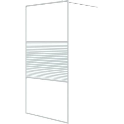 vidaXL White Walk-in Shower Wall 100x195 cm ESG Glass - Shower Wall vidaXL White Walk-in Shower Wall 100x195 cm ESG Glass - Shower Wall