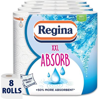 Regina XXL Absorb Kitchen Towels - 8 Rolls Per Pack Regina XXL Absorb Kitchen Towels - 8 Rolls Per Pack