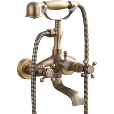 Unbranded Clawfoot Tub Shower Faucet Set Brass, Wall Mounted, 2 Functions, Hot Cold With Unbranded Clawfoot Tub Shower Faucet Set Brass, Wall Mounted, 2 Functions, Hot Cold With