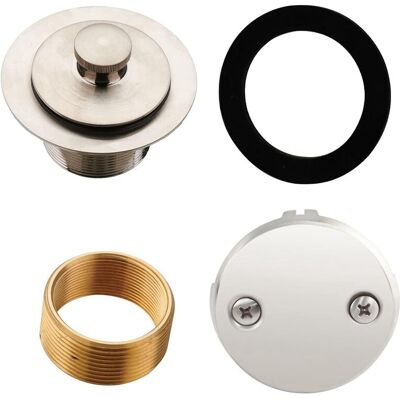 Unbranded Turn Tub Drain Trim Kit with Two-Hole Overflow Faceplate, Universal Fine/Coarse Unbranded Turn Tub Drain Trim Kit with Two-Hole Overflow Faceplate, Universal Fine/Coarse