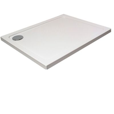 Balterley White Rectangular Stone Resin Premium Shower Tray with Corner Waste Position, 90 Balterley White Rectangular Stone Resin Premium Shower Tray with Corner Waste Position, 90