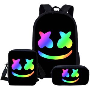 Unbranded DJ Marshmello Backpack Travel Laptop Bag 3pcs Schoolbag Penbag Bookbag - Backpack Unbranded DJ Marshmello Backpack Travel Laptop Bag 3pcs Schoolbag Penbag Bookbag - Backpack