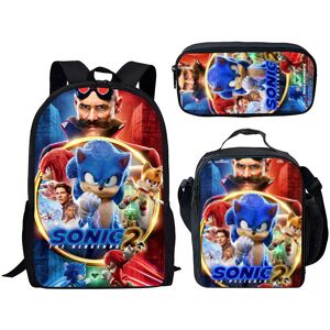 Unbranded (6) Sonic 3 Piece School Bag Lunch Bag Pencil Case Kids Set Unbranded (6) Sonic 3 Piece School Bag Lunch Bag Pencil Case Kids Set