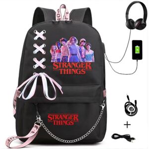 Unbranded (1 #) Stranger Things Backpack School bag Unisex Travel Laptop Backpack keychain Unbranded (1 #) Stranger Things Backpack School bag Unisex Travel Laptop Backpack keychain