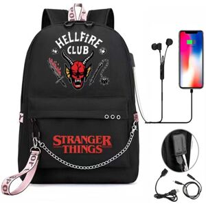 Unbranded Stranger Things HELLFIRE CLUB Unisex School Backpack Rucksack Laptop Bag USB Unbranded Stranger Things HELLFIRE CLUB Unisex School Backpack Rucksack Laptop Bag USB