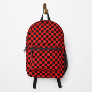 Famgem Backpack Red and Black Simple Checkerboard Design School Bag Travel 15" Famgem Backpack Red and Black Simple Checkerboard Design School Bag Travel 15"