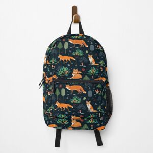 Famgem Backpack Foxes dark pattern School Bag Travel 15" Famgem Backpack Foxes dark pattern School Bag Travel 15"