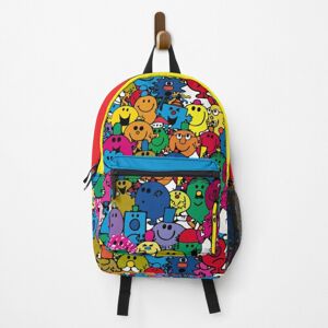 Famgem Backpack Mr Men Pattern School Bag Travel 15" Famgem Backpack Mr Men Pattern School Bag Travel 15"