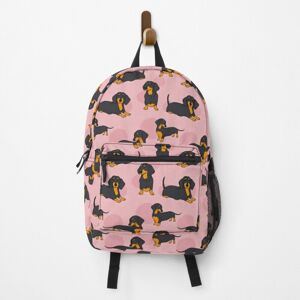 Famgem Backpack Pink Blue Tan Smooth Dachshund Pattern Pack School Bag Travel 15" Famgem Backpack Pink Blue Tan Smooth Dachshund Pattern Pack School Bag Travel 15"