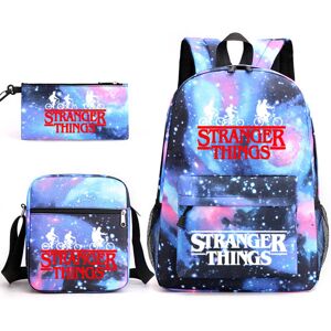 Unbranded (Blue) Stranger Things 3Pcs Kids Bag Student Backpack + Crossbody Bag + Pencil C Unbranded (Blue) Stranger Things 3Pcs Kids Bag Student Backpack + Crossbody Bag + Pencil C