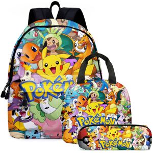 Unbranded (Colorful) Pokémon Pikachu Backpack Lunch Bag Pencil Case Set Kids Student Pokem Unbranded (Colorful) Pokémon Pikachu Backpack Lunch Bag Pencil Case Set Kids Student Pokem