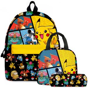 Unbranded (Yellow) Pokémon Pikachu Backpack Lunch Bag Pencil Case Set Kids Student Pokemon Unbranded (Yellow) Pokémon Pikachu Backpack Lunch Bag Pencil Case Set Kids Student Pokemon