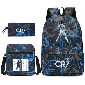 Ecvivk (Blue Flower 1) Football star CR7 backpack Ronaldo shoulder bag student school b Ecvivk (Blue Flower 1) Football star CR7 backpack Ronaldo shoulder bag student school b