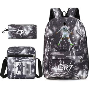 Ecvivk (Lightning Black 1) Football star CR7 backpack Ronaldo shoulder bag student scho Ecvivk (Lightning Black 1) Football star CR7 backpack Ronaldo shoulder bag student scho