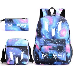 Unbranded (Star Blue) 3pcs Sets Messi Backpack Students Capacity School Bags Backpack+Cros Unbranded (Star Blue) 3pcs Sets Messi Backpack Students Capacity School Bags Backpack+Cros