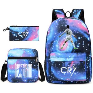 Unbranded (Sky Blue 1) 3 pieces Football Ronaldo No.7 Backpack 3D Printe Teens Shoulder Ba Unbranded (Sky Blue 1) 3 pieces Football Ronaldo No.7 Backpack 3D Printe Teens Shoulder Ba