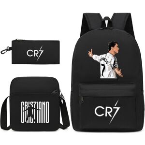 Unbranded (Black 3) 3 pieces Football Ronaldo No.7 Backpack 3D Printe Teens Shoulder Bags Unbranded (Black 3) 3 pieces Football Ronaldo No.7 Backpack 3D Printe Teens Shoulder Bags