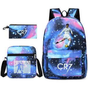 Unbranded (Sky Blue 2) 3 pieces Football Ronaldo No.7 Backpack 3D Printe Teens Shoulder Ba Unbranded (Sky Blue 2) 3 pieces Football Ronaldo No.7 Backpack 3D Printe Teens Shoulder Ba