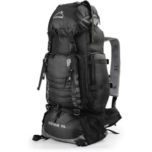 Unbranded 90L Black Waterproof Hiking Rucksack Backpack for Camping & Travel - Durable Oxf Unbranded 90L Black Waterproof Hiking Rucksack Backpack for Camping & Travel - Durable Oxf