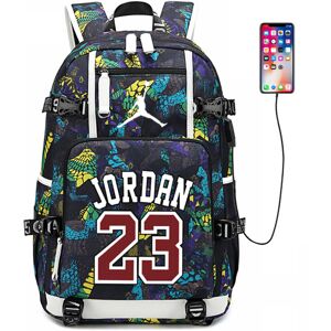Unbranded (Yellow) Basketball Player Jordan Logo Backpack Luminous Fluorescent Daypack USB Unbranded (Yellow) Basketball Player Jordan Logo Backpack Luminous Fluorescent Daypack USB