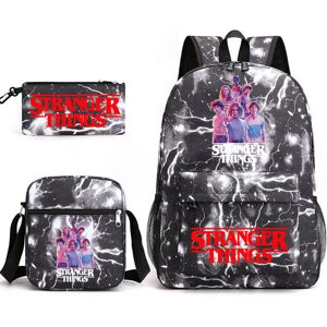 Unbranded (Lightning Black 4) Stranger Things Backpack 3Pcs Student School Bag Unbranded (Lightning Black 4) Stranger Things Backpack 3Pcs Student School Bag
