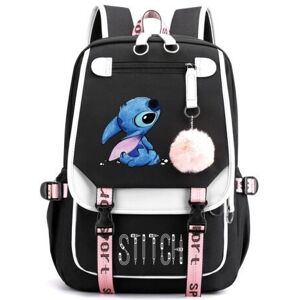Bairongpan (Black) Stitch Students Backpack Boys Girls Outdoor Cartoon Daypack Bairongpan (Black) Stitch Students Backpack Boys Girls Outdoor Cartoon Daypack