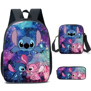 XMSTGO (Sky Blue) 3 Pieces Stitch Backpack School Bag Lunch Bag Pencil Case Kids Bags S XMSTGO (Sky Blue) 3 Pieces Stitch Backpack School Bag Lunch Bag Pencil Case Kids Bags S