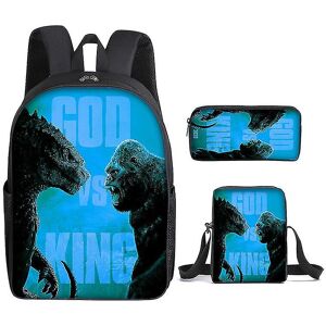 Unbranded (A) Children's Gift Godzilla Vs. King Kong School Bag Three-piece Backpack Sat Unbranded (A) Children's Gift Godzilla Vs. King Kong School Bag Three-piece Backpack Sat