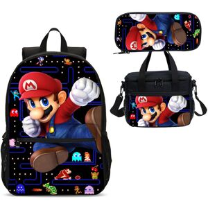 Willbond Super Mario Backpack Set 4 Piece School Bag Lunch Bag Crossbody Bag Pen Bag#5 Willbond Super Mario Backpack Set 4 Piece School Bag Lunch Bag Crossbody Bag Pen Bag#5