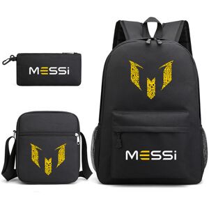 Rowjow (Black 1) 3pcs Football Messi Backpack 3D Printe Teens Shoulder Bags Rowjow (Black 1) 3pcs Football Messi Backpack 3D Printe Teens Shoulder Bags