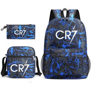 Umnuou (Blue) 3Pcs/set Football Star CR7 Ronaldo Backpack Shoulder bag Pencil Bag For K Umnuou (Blue) 3Pcs/set Football Star CR7 Ronaldo Backpack Shoulder bag Pencil Bag For K