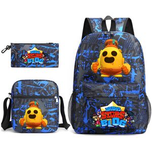 Unbranded (Blue pattern) BRAWL STARS School Bag Backpack Three-piece Set _b Unbranded (Blue pattern) BRAWL STARS School Bag Backpack Three-piece Set _b