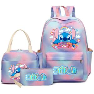STBNVF (Style 03) 3Pcs/set Cartoon Stitch Student Schoolbag Backpack + Lunch Bag + Penc STBNVF (Style 03) 3Pcs/set Cartoon Stitch Student Schoolbag Backpack + Lunch Bag + Penc