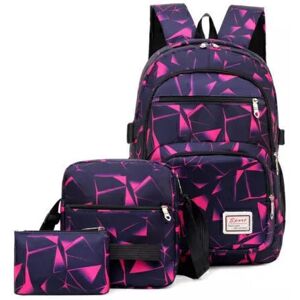 Unbranded (Rose red) School Bag 3Pcs Set Large Camouflage Backpack Girls Boys Travel Rucks Unbranded (Rose red) School Bag 3Pcs Set Large Camouflage Backpack Girls Boys Travel Rucks