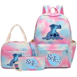 STBNVF (Style 07) 3Pcs/set Cartoon Stitch Student Schoolbag Backpack + Lunch Bag + Penc STBNVF (Style 07) 3Pcs/set Cartoon Stitch Student Schoolbag Backpack + Lunch Bag + Penc