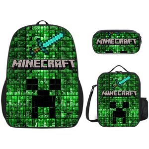 Unbranded (style 6) 3D Printed Minecraft School Backpack Set Lightweight Durable 3-Piece B Unbranded (style 6) 3D Printed Minecraft School Backpack Set Lightweight Durable 3-Piece B
