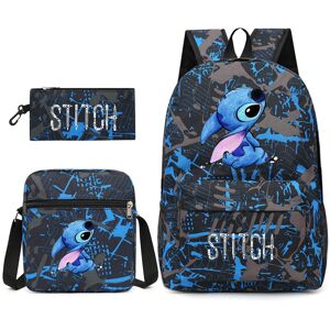 RYWOLT (Blue) Stitch Backpack Three Piece Set Pencil Case Lunch Bag Schoolbag Kid Stude RYWOLT (Blue) Stitch Backpack Three Piece Set Pencil Case Lunch Bag Schoolbag Kid Stude