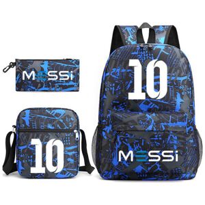 GOPLUSHTOY (Patterned Blue 2) 3pcs Football Messi Backpack 3D Printe Teens Shoulder Bags GOPLUSHTOY (Patterned Blue 2) 3pcs Football Messi Backpack 3D Printe Teens Shoulder Bags