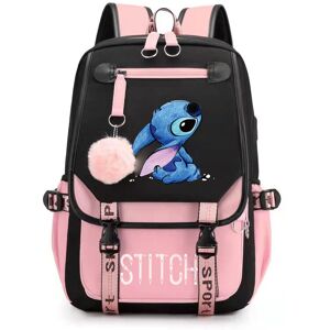 Unbranded (Pink) Stitch Students Backpack Boys Girls Outdoor Cartoon Daypack With Usb Char Unbranded (Pink) Stitch Students Backpack Boys Girls Outdoor Cartoon Daypack With Usb Char