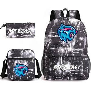Unbranded (Lightning black) Mr Beast Lightning Cat School Bag Backpack Pencil Case Shoulde Unbranded (Lightning black) Mr Beast Lightning Cat School Bag Backpack Pencil Case Shoulde