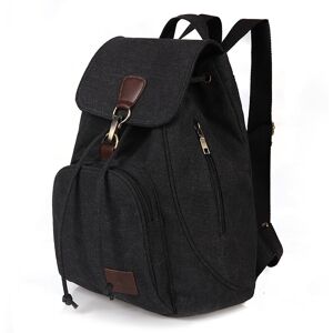 Unbranded (Black) Casual Bucket Daypack Backpacks Large Capacity Schoolbag With Side Zippe Unbranded (Black) Casual Bucket Daypack Backpacks Large Capacity Schoolbag With Side Zippe