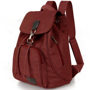 Unbranded (Rose Red) Casual Bucket Daypack Backpacks Large Capacity Schoolbag With Side Zi Unbranded (Rose Red) Casual Bucket Daypack Backpacks Large Capacity Schoolbag With Side Zi