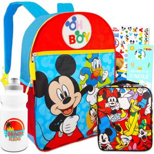 Disney Mickey Mouse Backpack and Lunch Box Set For Kids - Bundle with Colorful M Disney Mickey Mouse Backpack and Lunch Box Set For Kids - Bundle with Colorful M
