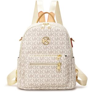 Unbranded (White) Womens Capacity Large Backpack Trendy Pu Leather Fashionable Stitching B Unbranded (White) Womens Capacity Large Backpack Trendy Pu Leather Fashionable Stitching B