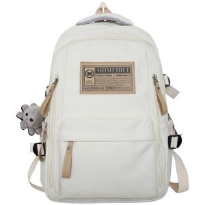 Unbranded (White) Color Nylon Solid Backpack Large Capacity Students School Waterproof Tra Unbranded (White) Color Nylon Solid Backpack Large Capacity Students School Waterproof Tra