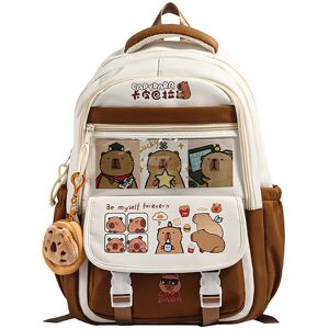 Unbranded (Brown) Cartoon Large Capybara Capacity Backpack Animal Print Girl Student Schoo Unbranded (Brown) Cartoon Large Capybara Capacity Backpack Animal Print Girl Student Schoo