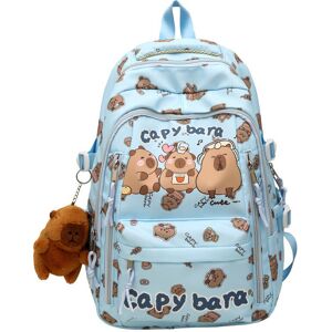 Unbranded (Blue) Cartoon Pattern Capybara Backpack Large Capacity Shoulders Gift Bag Child Unbranded (Blue) Cartoon Pattern Capybara Backpack Large Capacity Shoulders Gift Bag Child